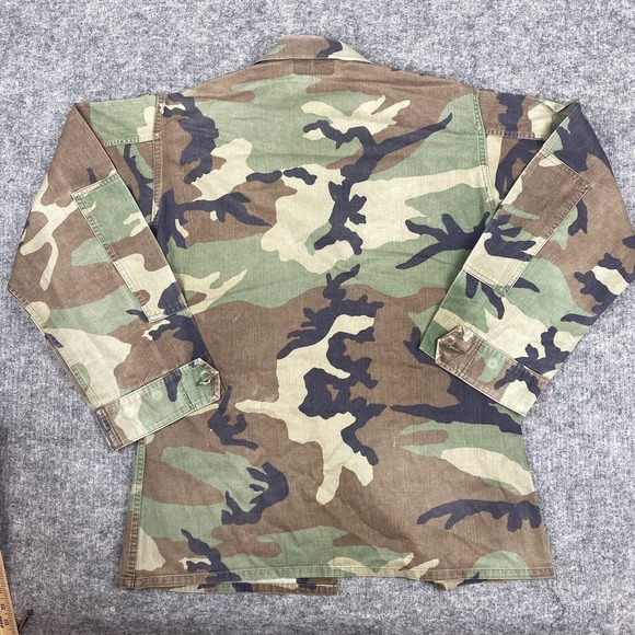 Vintage US Army Camo Coat Men Medium Regular Woodland BDU Military CPT Airborne - Picture 9 of 14